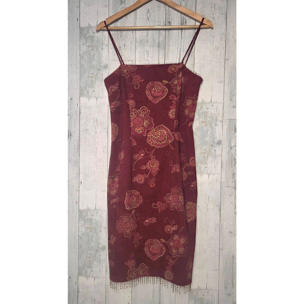 VTG Rampage Paisley / Jacquard Spaghetti Strap Whimsygoth Fairycore Dress Sz. 7J